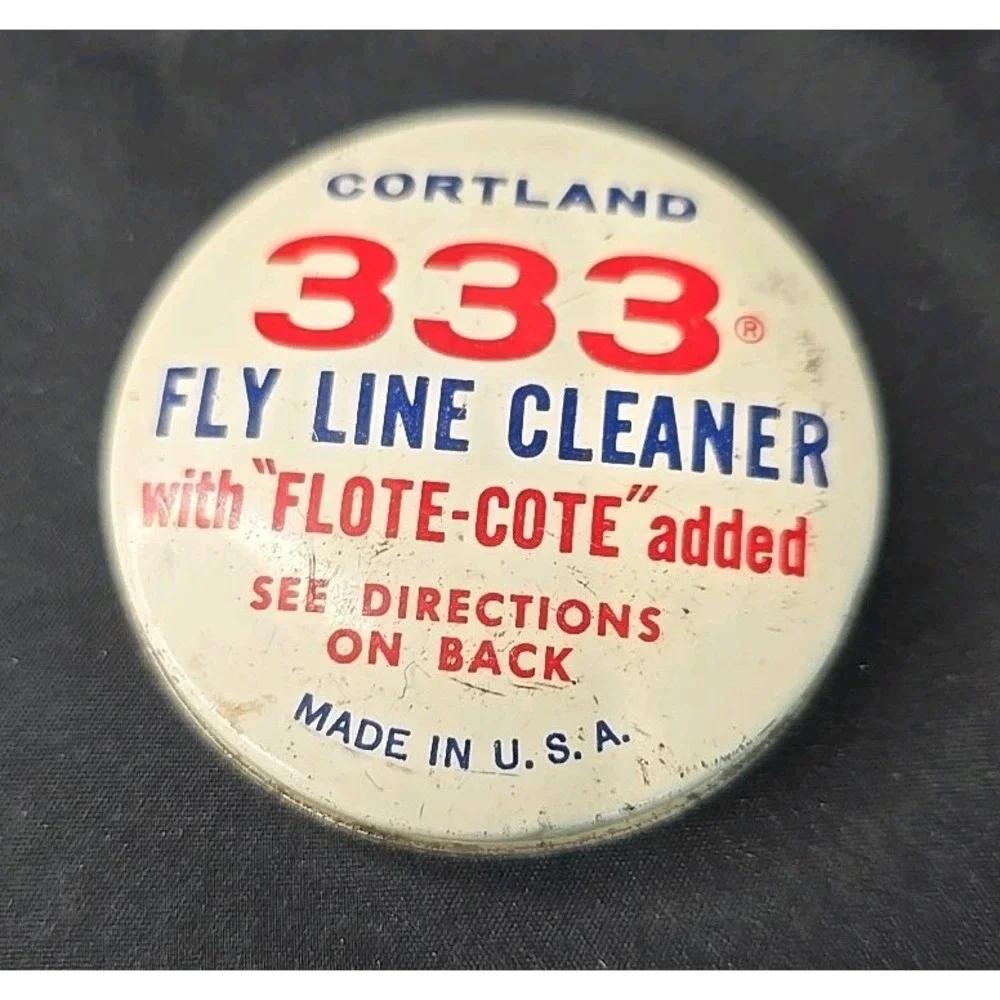 Vintage Tin of Cortland 333 Fly Line‎ Cleaner with 